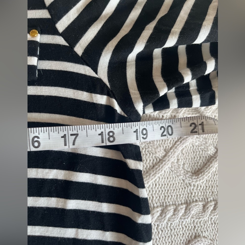 Calvin Klein Black & White Striped Rayon Blend 3/4 Sleeve Blouse Women’s Medium - Picture 11 of 11